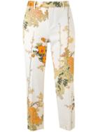 Pt01 - Floral-print Cropped Trousers - Women - Polyester/spandex/elastane - 40, Nude/neutrals, Polyester/spandex/elastane