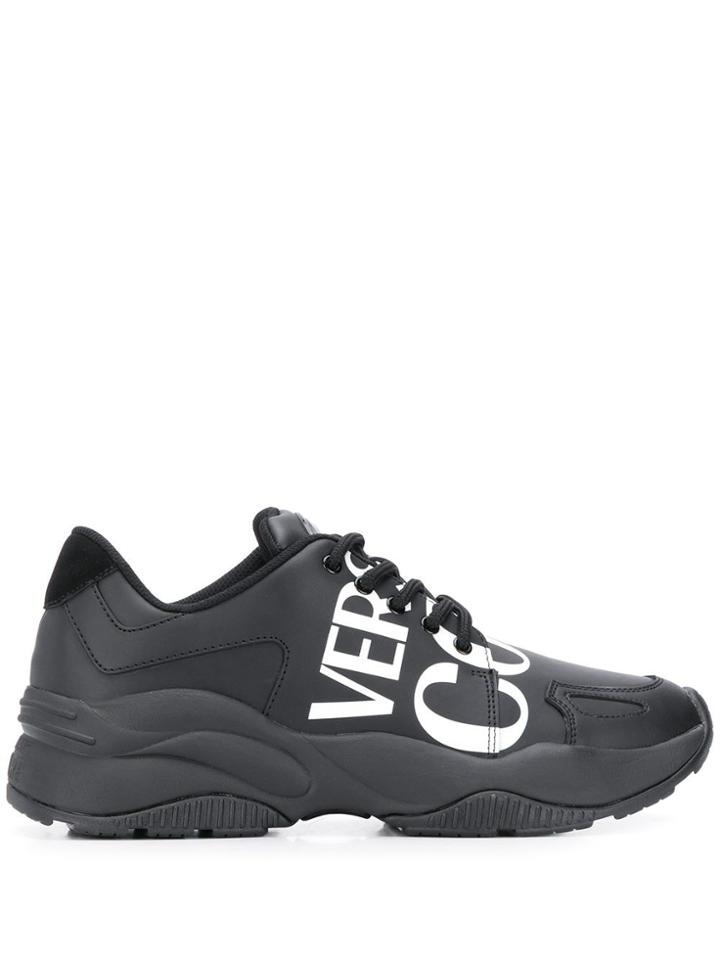 Versace Jeans Couture Logo Print Chunky-sole Sneakers - Black