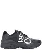 Versace Jeans Couture Logo Print Chunky-sole Sneakers - Black