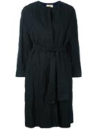Erika Cavallini Collarless Belted Coat - Black