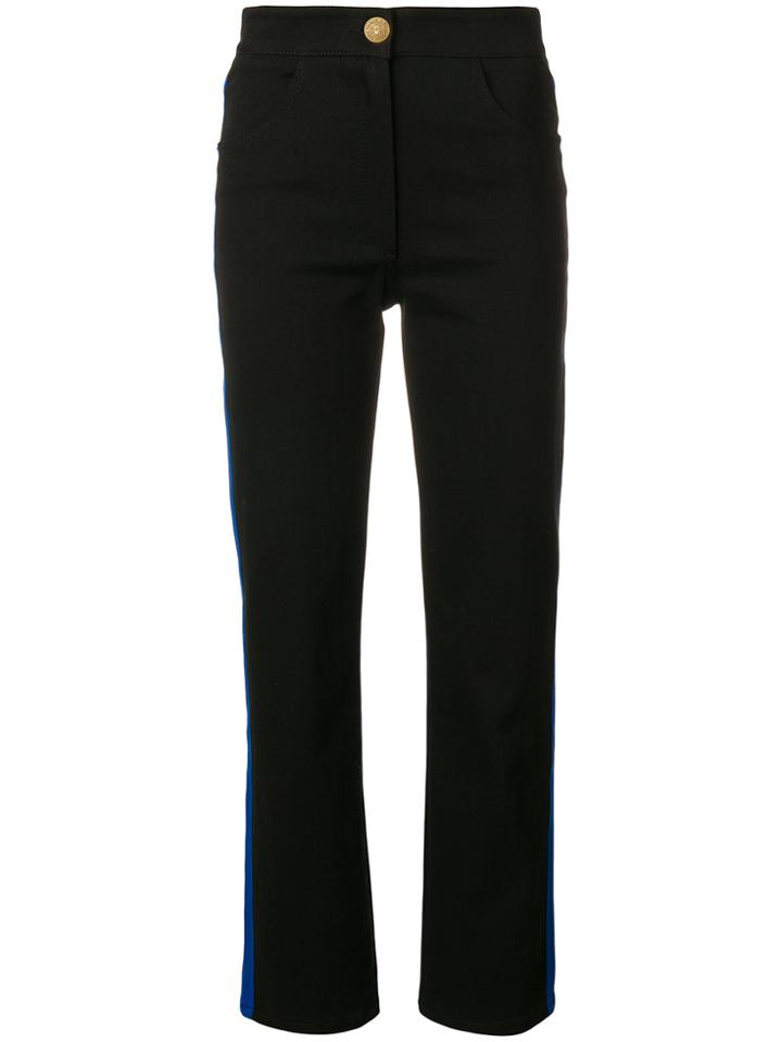 Balmain Side-striped Straight Jeans - Black