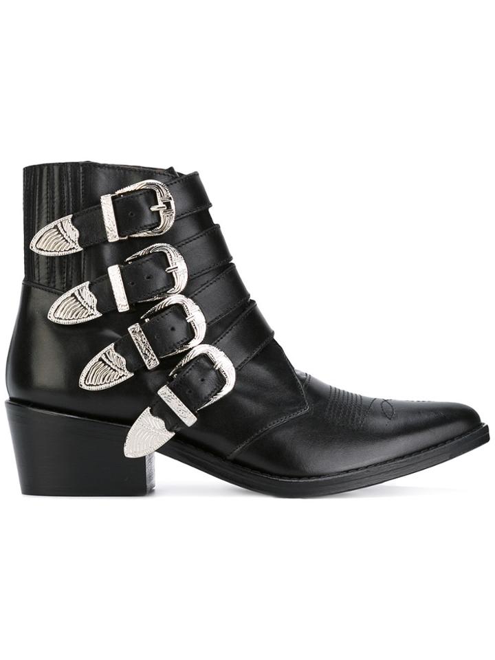Toga Pulla Multi Straps Boots - Black