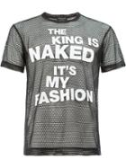 Comme Des Garçons Homme Plus - Sheer Slogan Print T-shirt - Men - Cotton/polyester - L, Black, Cotton/polyester