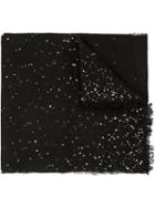 Faliero Sarti Sequin Fringed Scarf, Adult Unisex, Black, Silk/polyester/cashmere/virgin Wool