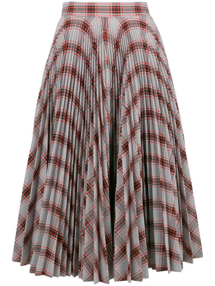 Calvin Klein 205w39nyc Checked Pleated Skirt - Grey