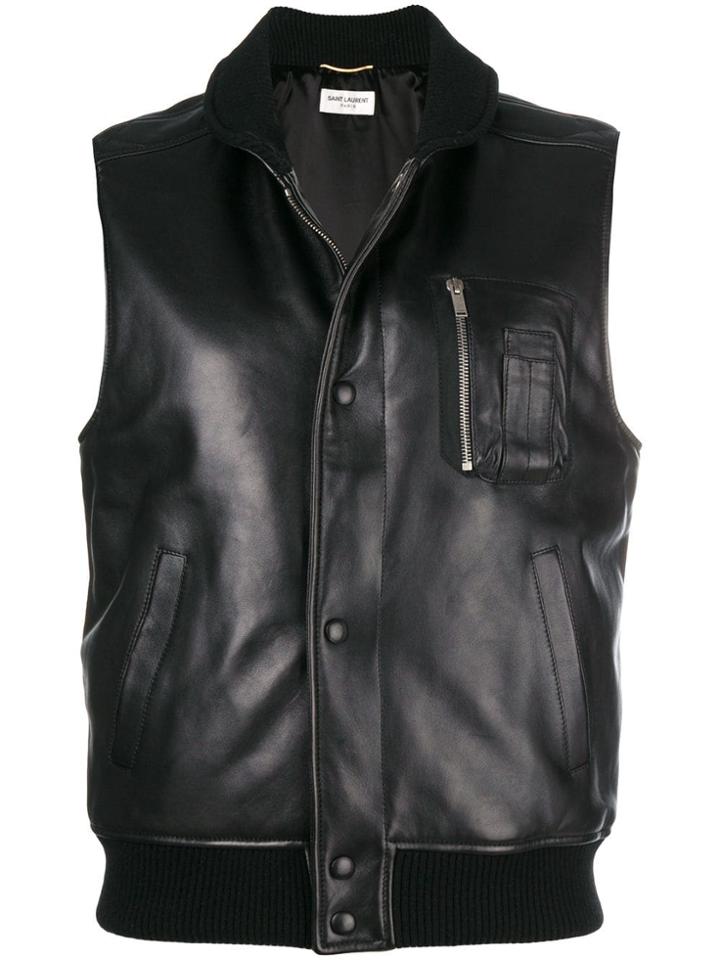 Saint Laurent Biker Gilet - Black