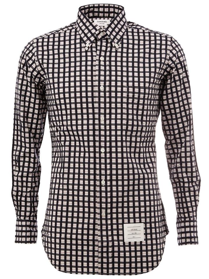 Thom Browne Checked Shirt, Men's, Size: 1, Black, Cotton