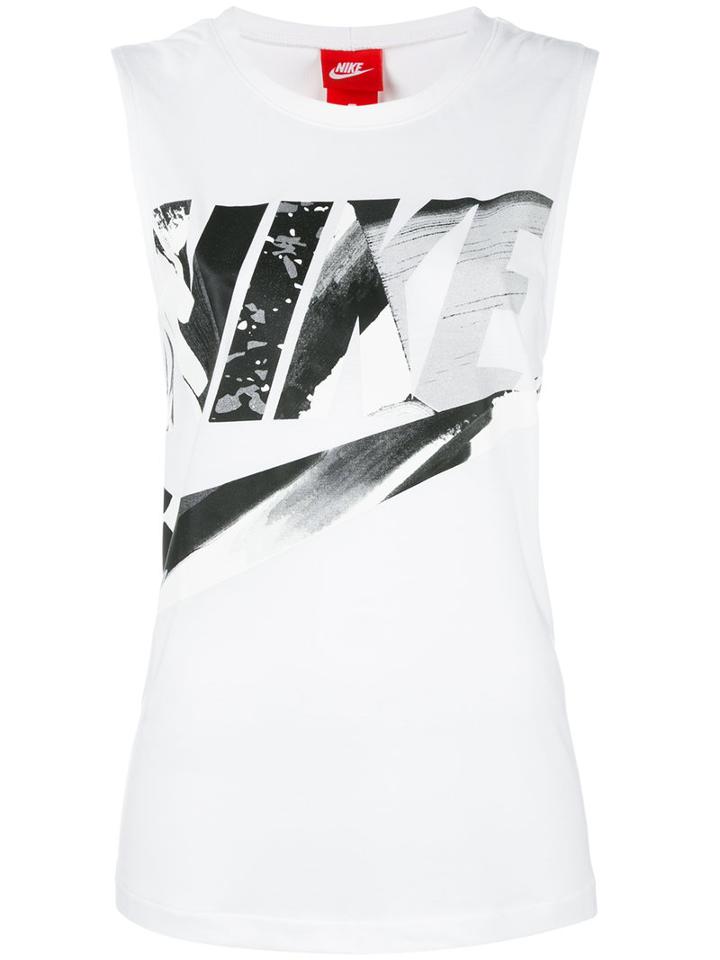 Nike Logo Tank Top, Women's, Size: Large, White, Polyester/modal/nylon/spandex/elastane