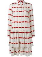 Osman Tiered Poppy Print Dress, Women's, Size: 8, Red, Silk