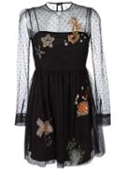Sea Embroidery Dress, Women's, Size: 38, Black, Polyamide, Red Valentino