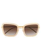 Dolce & Gabbana Eyewear Oversized Square Frame Sunglasses - Gold