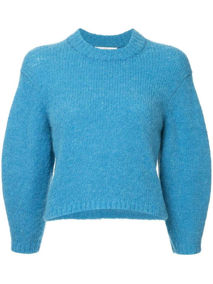 Tibi Cozette Cropped Sweater - Blue