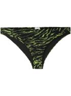 Ganni Tiger Print Bikini Briefs - Green
