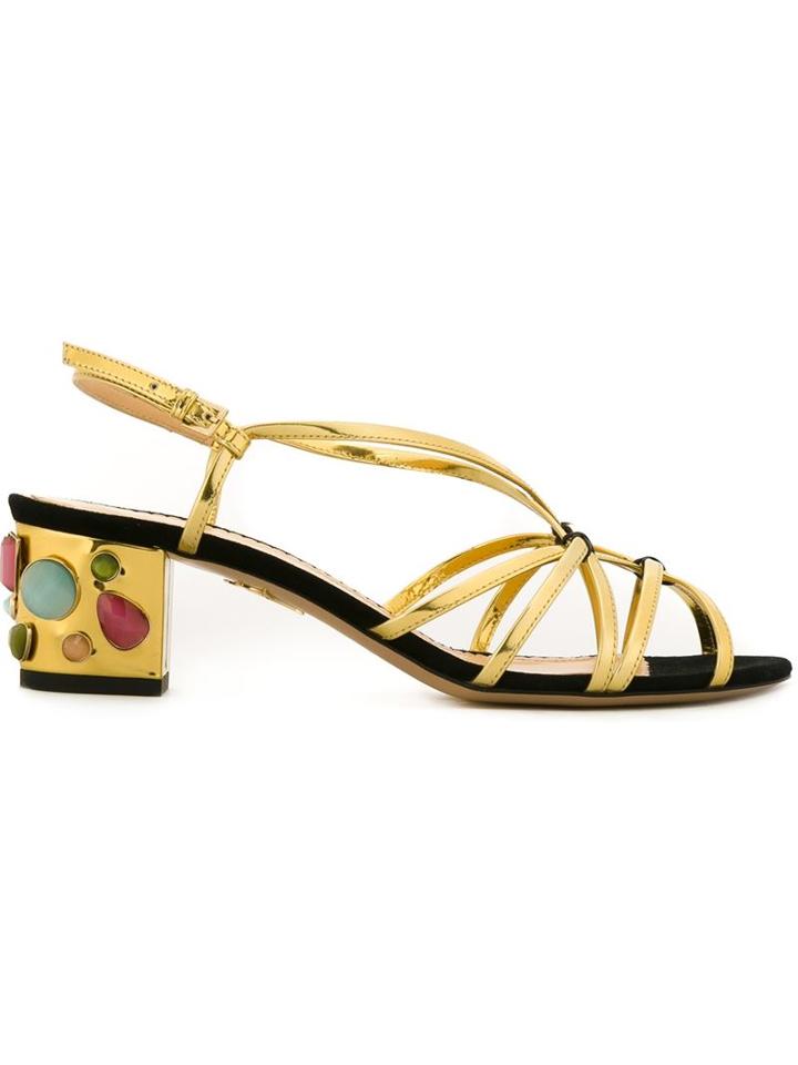 Charlotte Olympia Beth Sandals, Women's, Size: 38, Grey, Goat Skin/bos Taurus/leather