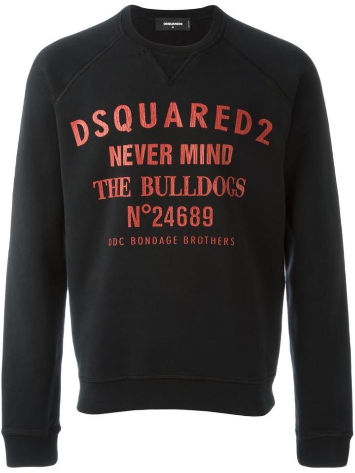 Dsquared2 'never Mind The Bulldogs' Classic Print Sweatshirt, Men's, Size: Xxl, Black, Cotton