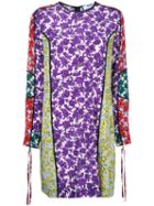 Msgm Printed Panel Shift Dress, Women's, Size: 46, Silk