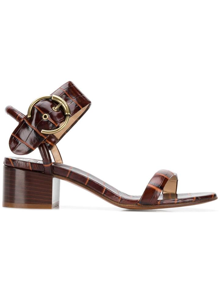 Chloé Roy Block-heel Sandals - Brown