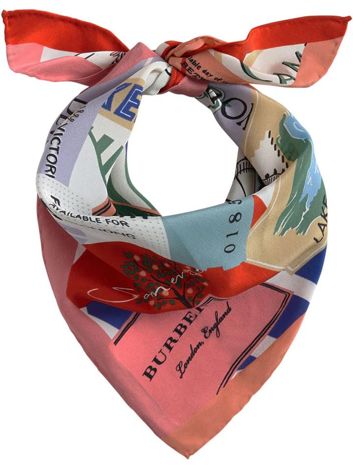 Burberry Ticket Stub Print Scarf - Red