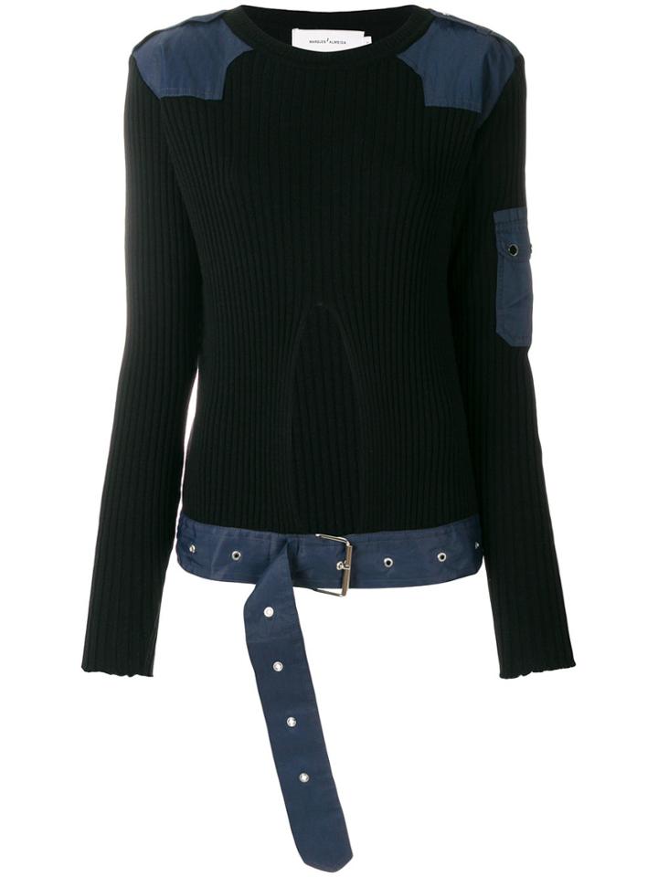 Marques'almeida Cut-out Knitted Top - Black
