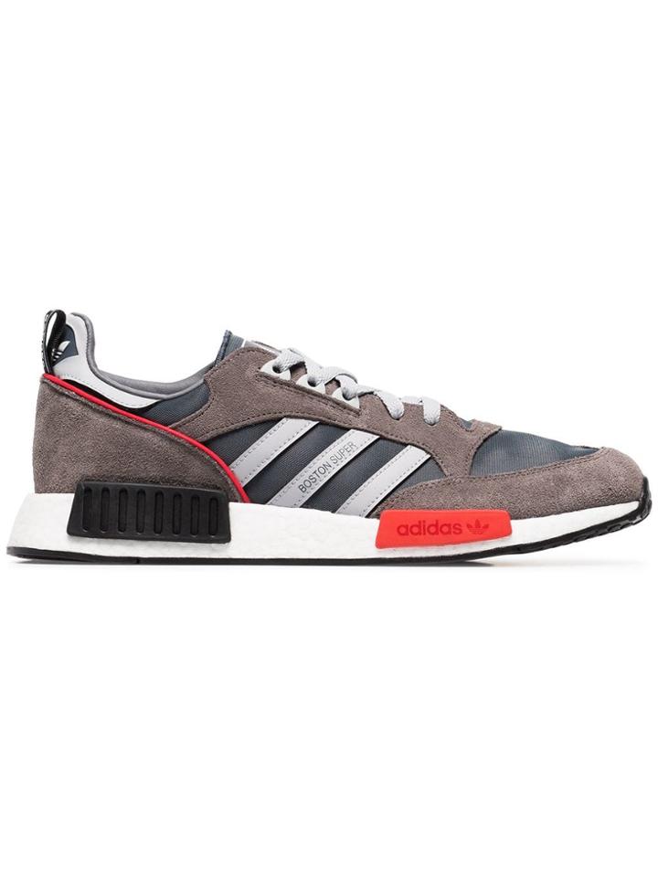 Adidas Multicoloured Boston Super R1 Suede Sneakers - Grey