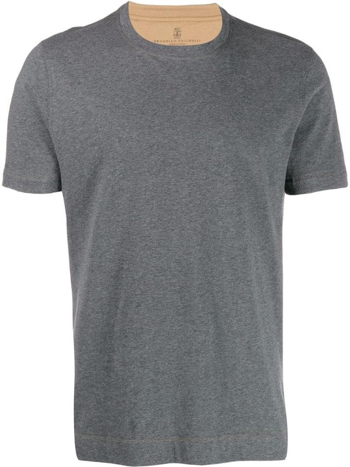 Brunello Cucinelli Slim Fit Plain T-shirt - Grey