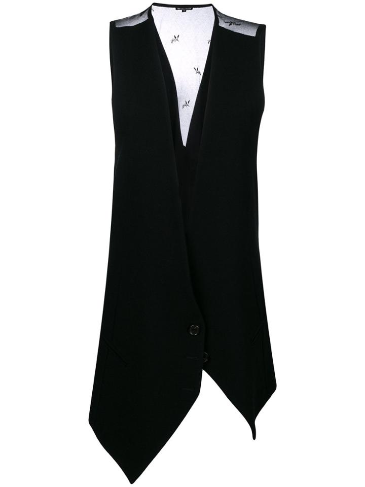 Ann Demeulemeester Asymmetric Single Button Vest - Black