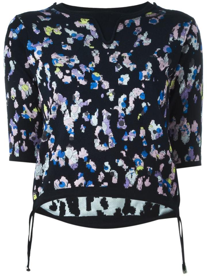 Kenzo Intarsia Sweater, Women's, Size: Large, Blue, Polyester/viscose