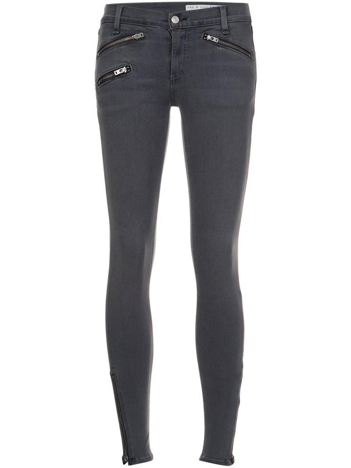 Rag & Bone /jean Zipper Skinny Jeans, Women's, Size: 26, Grey, Cotton/polyester/spandex/elastane/modal