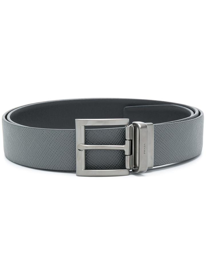Prada Logo Buckle Belt - Grey