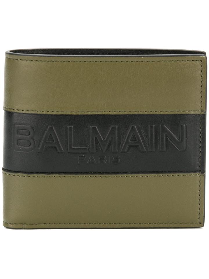 Balmain Striped Bi-fold Wallet - Green