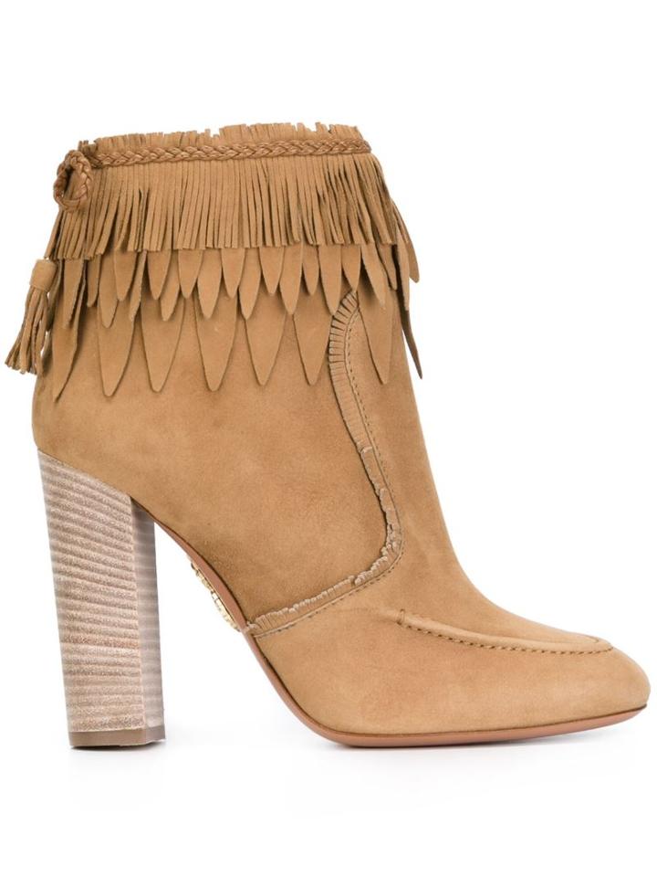 Aquazzura Fringed Ankle Boots