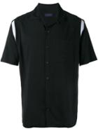 Lanvin Contrast Panel Shortsleeved Shirt, Men's, Size: 41, Black, Viscose/spandex/elastane