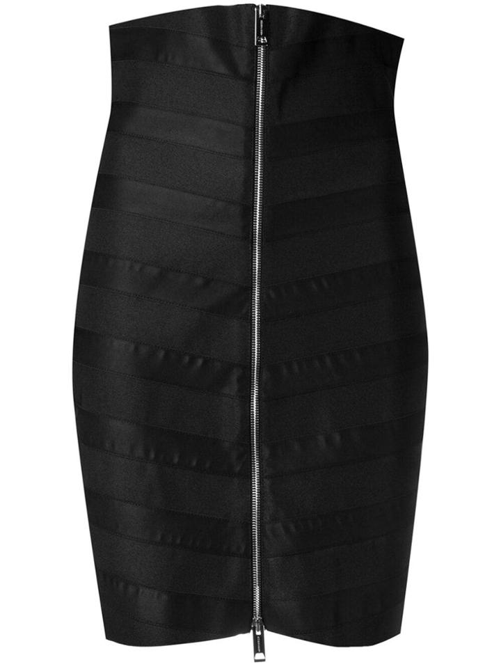 Burberry Stretch Zip-front Bandage Skirt - Black