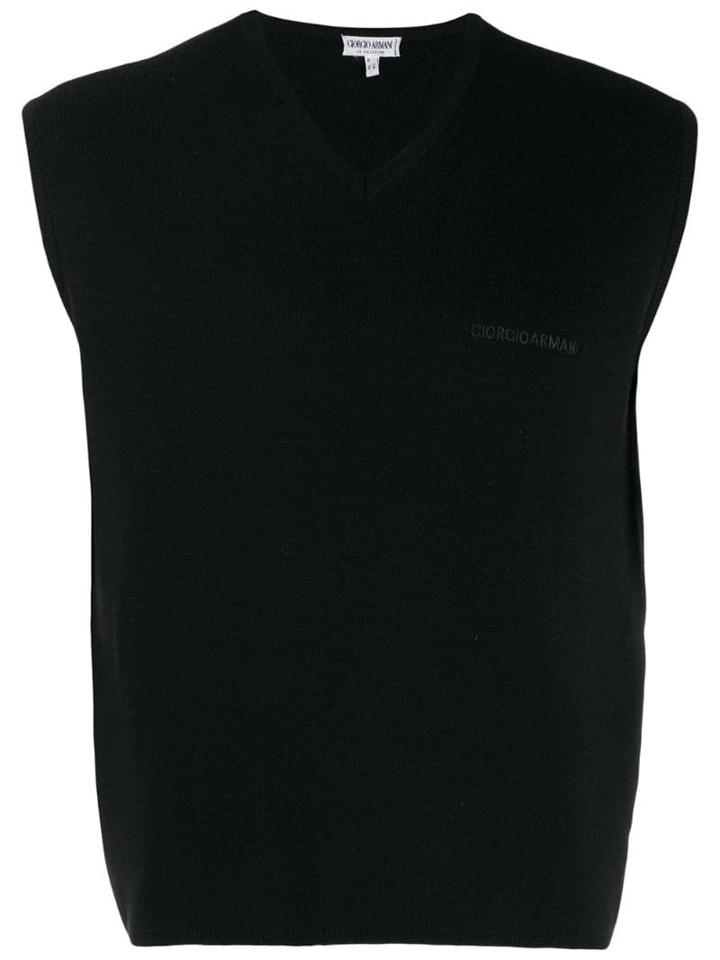 Giorgio Armani Pre-owned 1990's Sleeveless Knitted Vest - Black