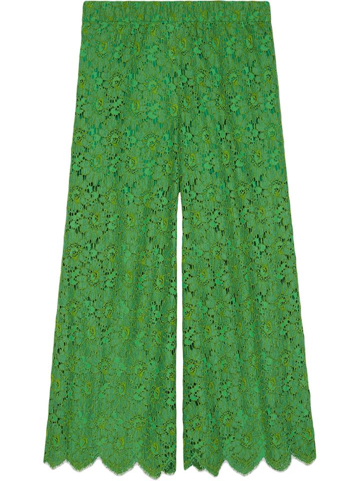 Gucci Flower Lace Ankle Trousers - Green
