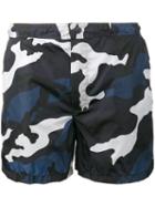 Valentino - Camouflage Swim Shorts - Men - Polyamide/polyester - 44, Blue, Polyamide/polyester