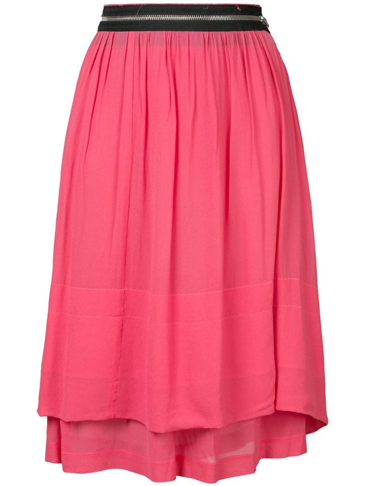Comme Des Garçons Vintage Zip Detail Layered Skirt - Pink & Purple