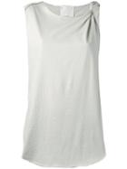 Lost & Found Ria Dunn - Sleeveless Twisted Sleeve Top - Women - Cotton - S, Grey, Cotton