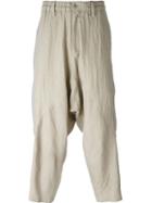 Yohji Yamamoto Loose-fit Panel Trousers, Men's, Size: 2, Nude/neutrals, Rayon/linen/flax