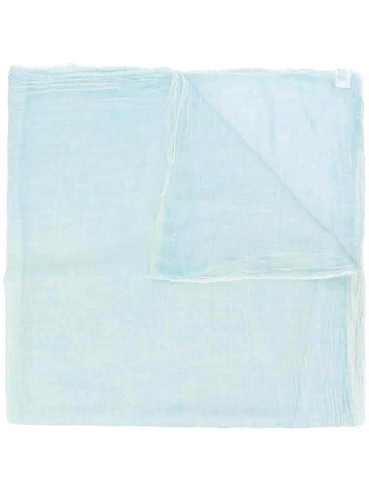 Faliero Sarti Raw Edge Detail Scarf - Blue