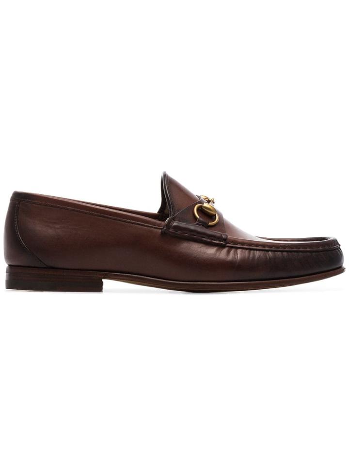 Gucci Brown 1953 Horesbit Leather Loafers