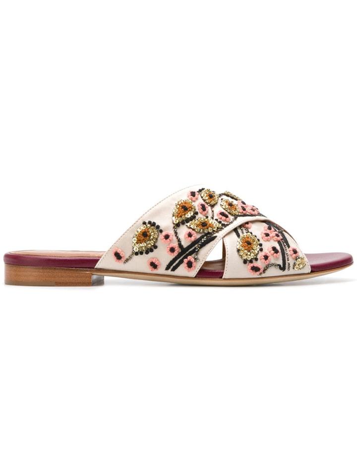 Malone Souliers By Roy Luwolt Priscilla Beaded Sandals - Neutrals