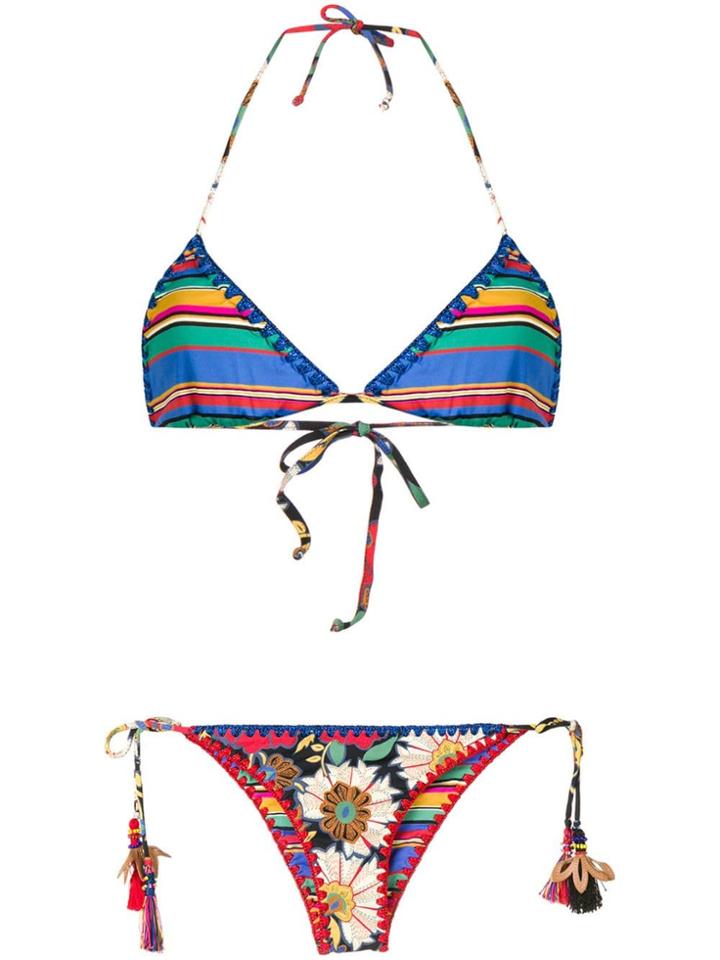 Anjuna Embroidered Pattern Bikini - Blue