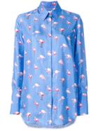 Victoria Victoria Beckham Flamingo Print Shirt - Blue