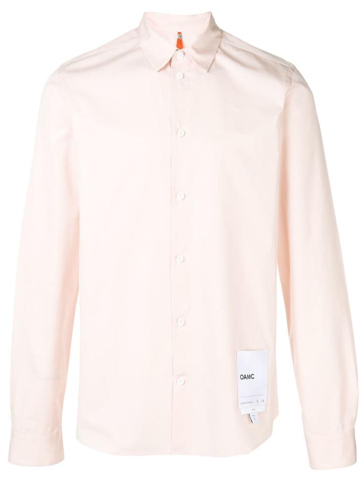 Oamc Logo Patch Slim-fit Shirt - Pink