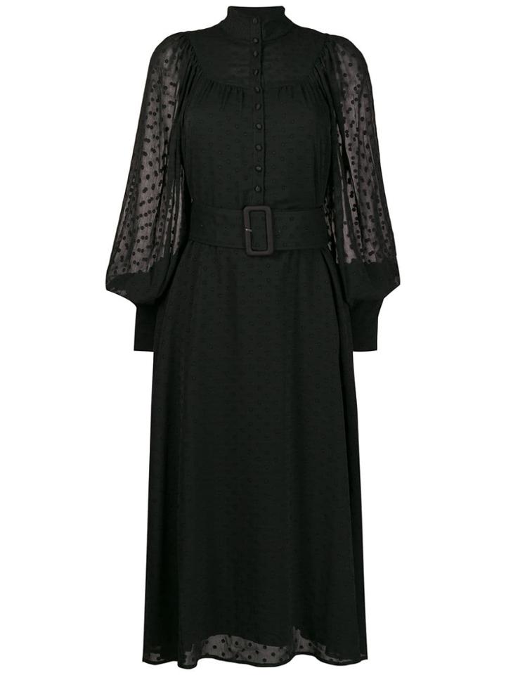 Rotate Belted Shirt Dress - Black