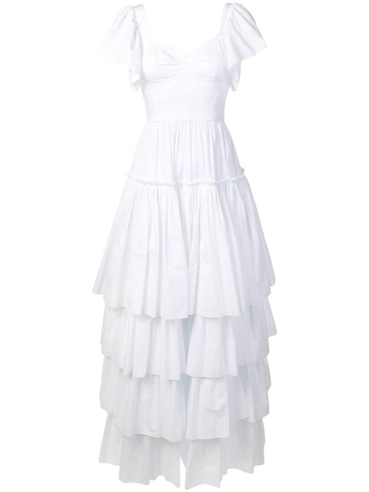 Dolce & Gabbana Ruffled Poplin Dress - White