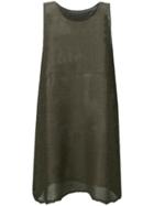Issey Miyake Cauliflower Boxy Sheer Vest Top - Green