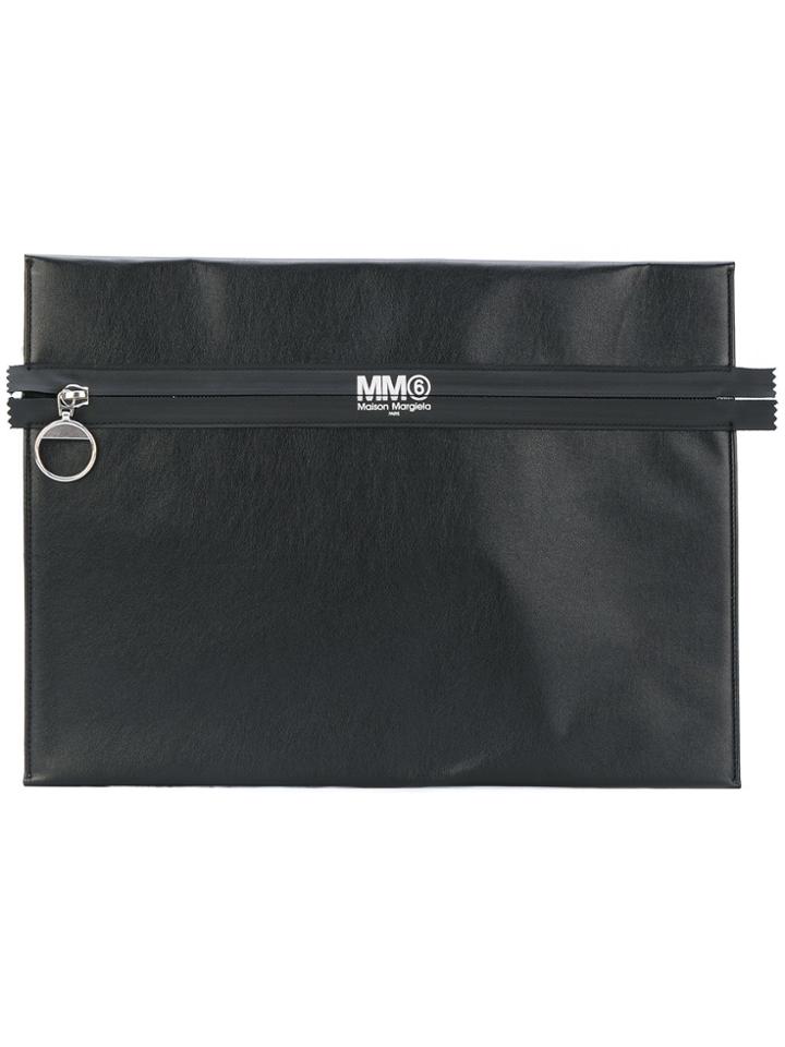 Mm6 Maison Margiela Zip-detail Clutch - Black