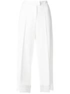 Ermanno Scervino Lace Hem Cropped Trousers - White